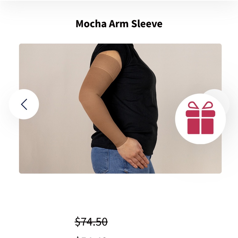 Lymphedivas -Small short compression arm sleeve New